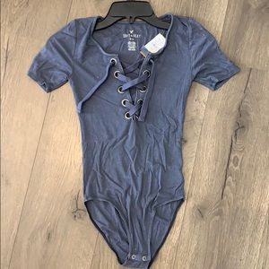 BRAND NEW Soft & Sexy Rib Lace Up Bodysuit